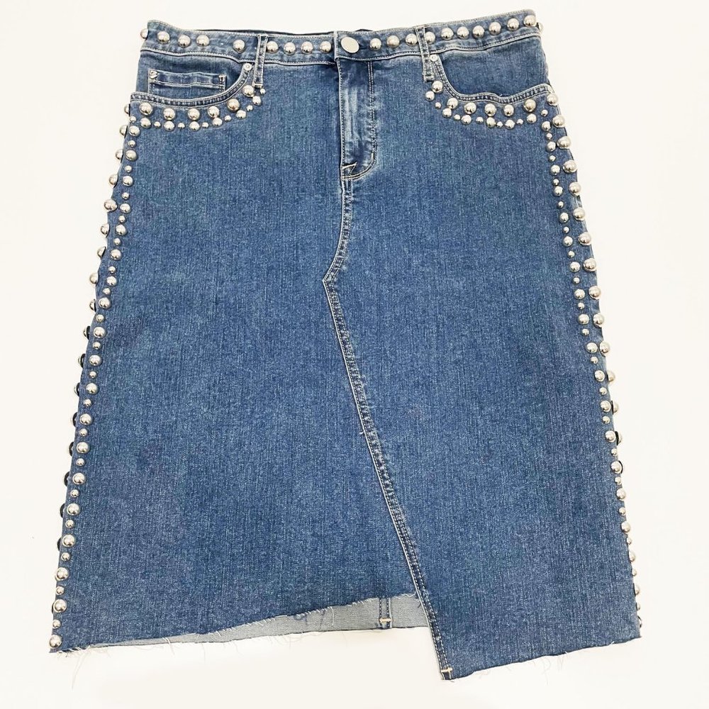 Seven7 Vintage Style Studded Denim Skirt Size NWT 8